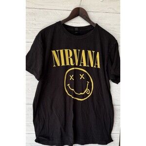 Nirvana T-Shirt Happy Face Smile Mens Size L Preowned